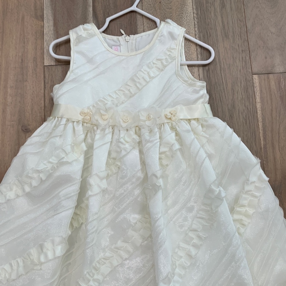Bonnie baby girl white ivory flower dress special occasion - Picture 2 of 5